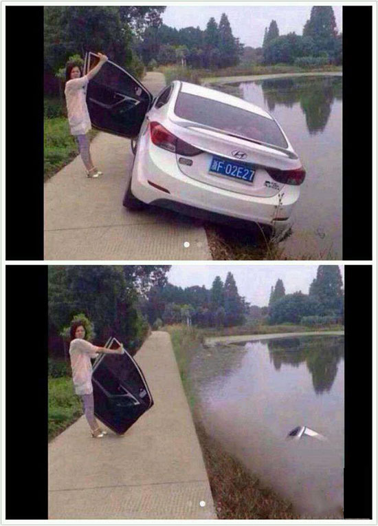 爆笑:前方女司机出没,众生多小心